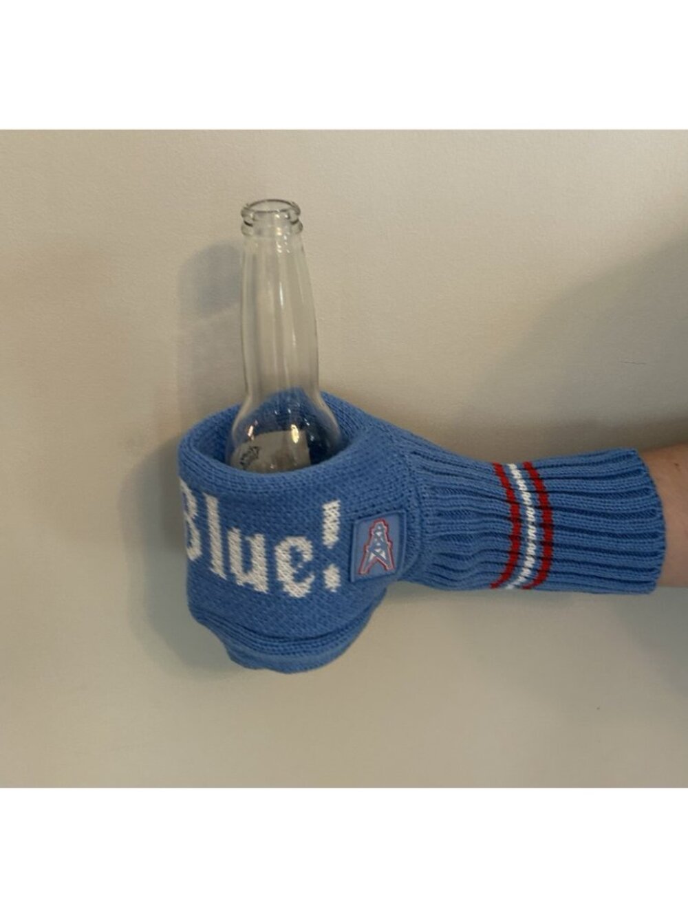 Tennessee Titans Blue Knit Beer Mitten Koozie NFL Set 2 Houston Oilers Glove New - Picture 16 of 16